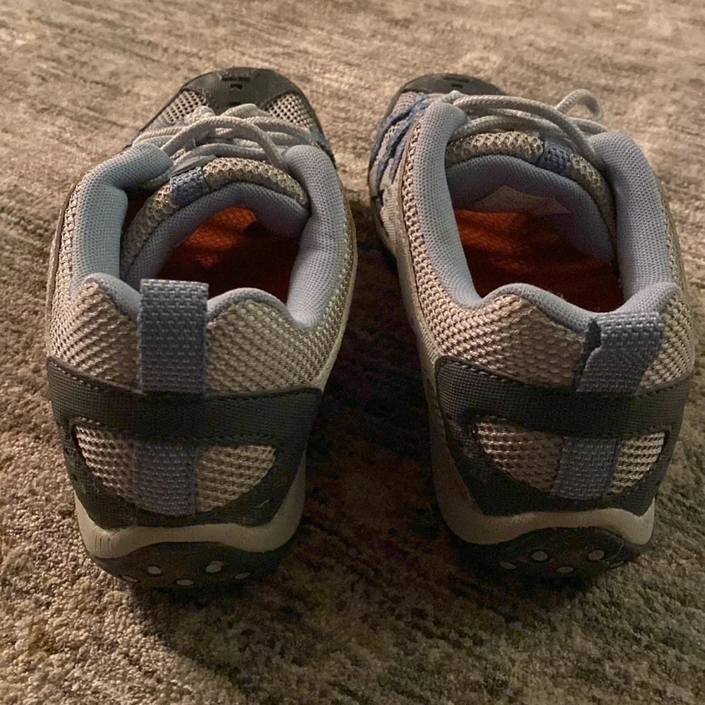Merrell Gray and Blue Hiking Shoes - women’s size 7.5 - lace up- mesh front